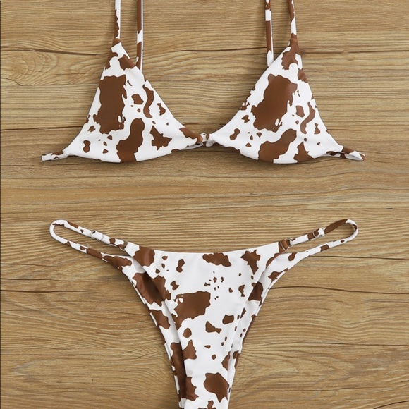 cow print swimming costume
